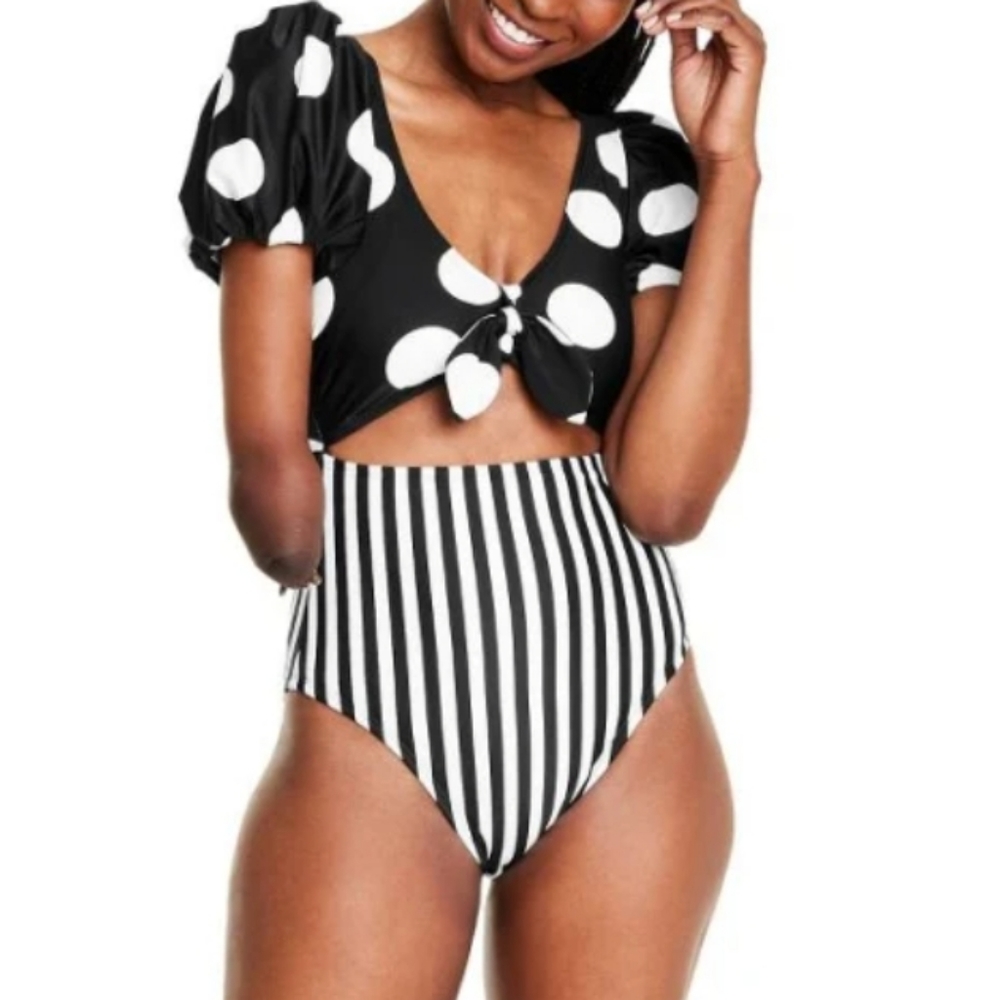 TABITHA BROWN PUFF SLEEVE ONE PIECE SWIMSUIT SZ XXS